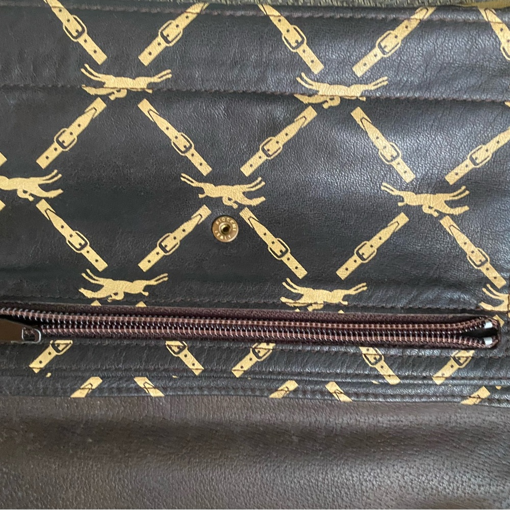 🌟 Longchamp Vintage Brown Horse Print Leather Clutch Bag – Chic & Rare! 🌟 - Picture 3 of 6
